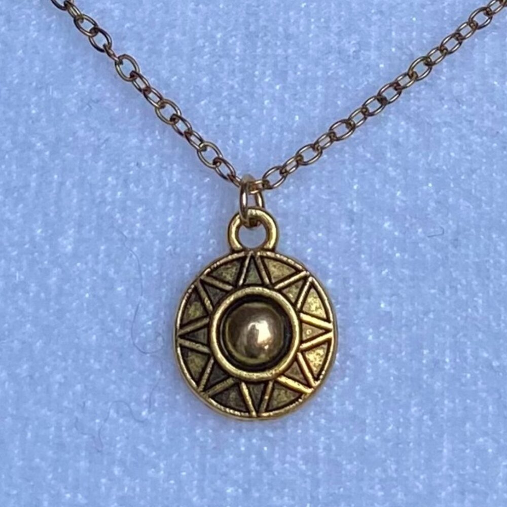 Sun Dainty Gold Necklace 18K Gold Plated Stainless Steel Handmade Boho‎ Beach